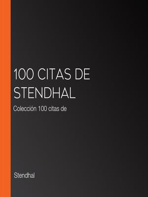 cover image of 100 citas de Stendhal